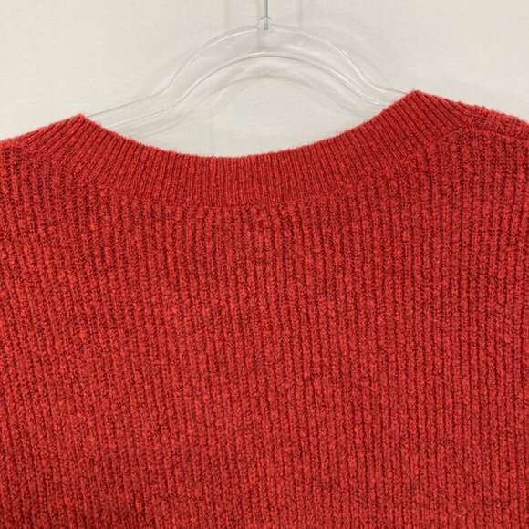 New Halogen size XL Red V neck Rib Knit Side Slit Cozy Knit Tunic Sweater - Picture 12 of 13